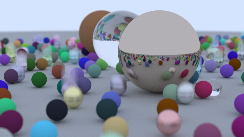 A screenshot of the bouncingSpheres.